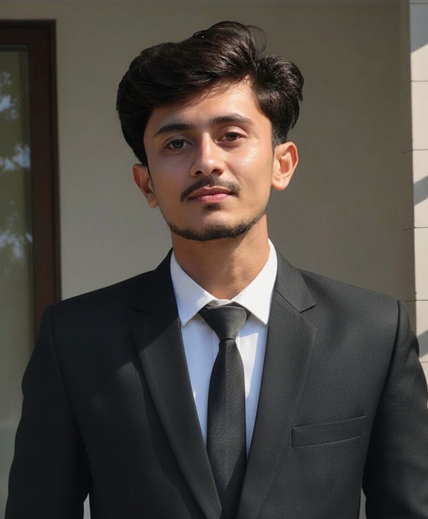 Portrait of MD Salman Shah in a dark suit